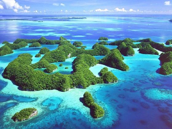 Aerial of Palau Rock Islands, Jim Caldwell